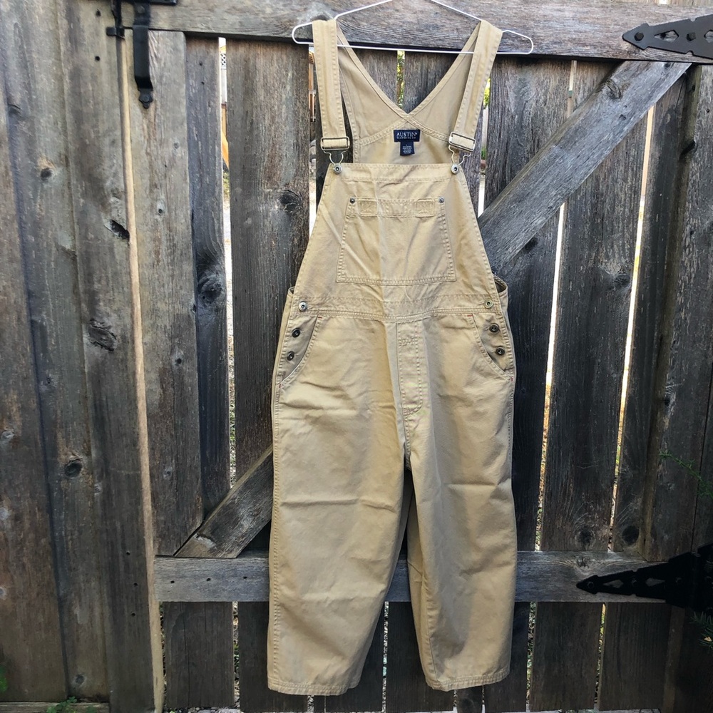 100% Cotton Khaki Bib Overalls by Austin Clothing Company